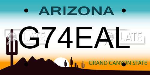 G74EAL Arizona License Plate