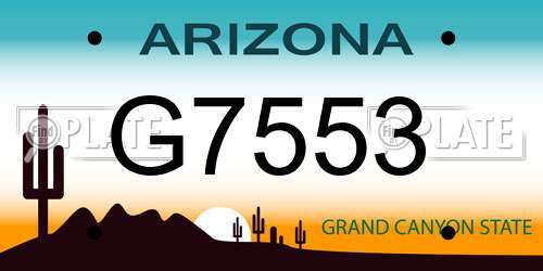 G7553 Arizona License Plate