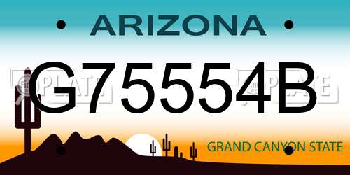 G75554B Arizona License Plate