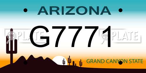 G7771 Arizona License Plate