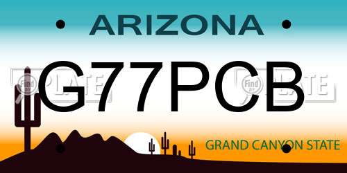 G77PCB Arizona License Plate