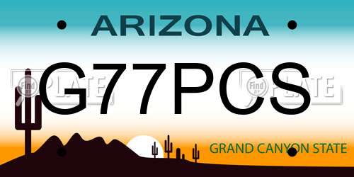 G77PCS Arizona License Plate