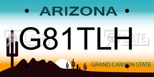 G81TLH Arizona License Plate