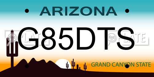 G85DTS Arizona License Plate