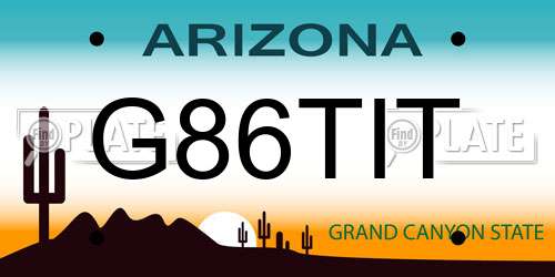 G86TIT Arizona License Plate