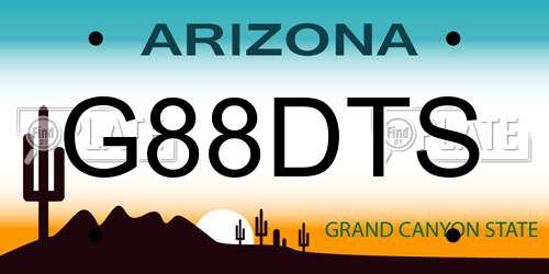 G88DTS Arizona License Plate