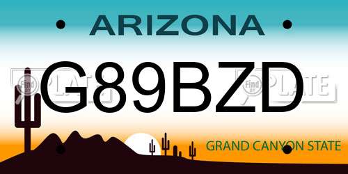 G89BZD Arizona License Plate
