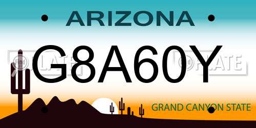 G8A60Y Arizona License Plate