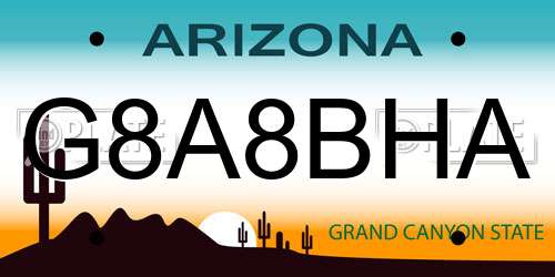 G8A8BHA Arizona License Plate