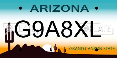 G9A8XL Arizona License Plate