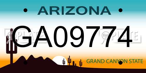 GA09774 Arizona License Plate