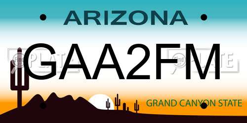 GAA2FM Arizona License Plate