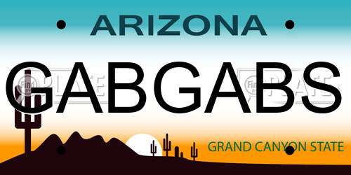 GABGABS Arizona License Plate