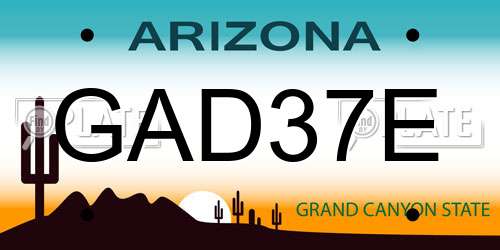 GAD37E Arizona License Plate