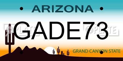 GADE73 Arizona License Plate