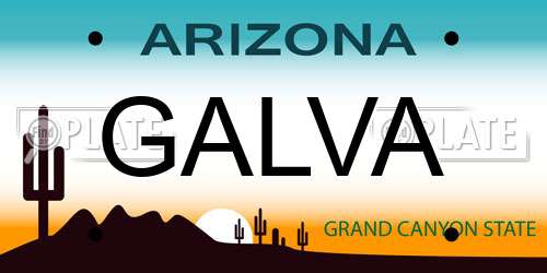 GALVA Arizona License Plate