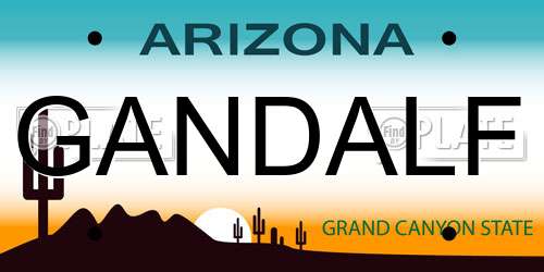 GANDALF Arizona License Plate