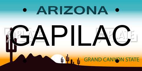 GAPILAC Arizona License Plate