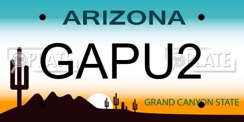 GAPU2 Arizona License Plate
