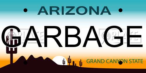 GARBAGE Arizona License Plate