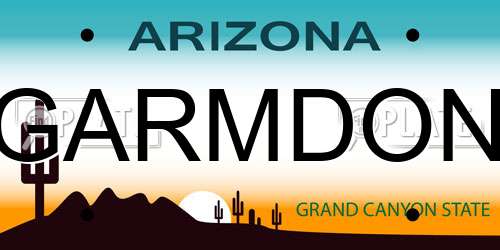 GARMDON Arizona License Plate