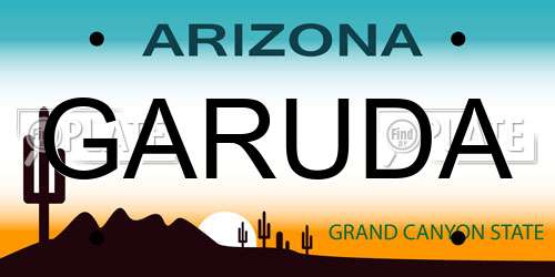 GARUDA Arizona License Plate