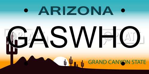GASWHO Arizona License Plate