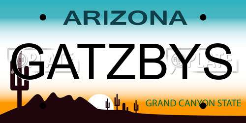 GATZBYS Arizona License Plate