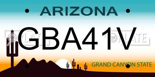 GBA41V Arizona License Plate