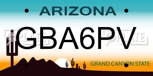 GBA6PV Arizona License Plate