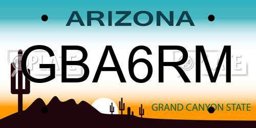 GBA6RM Arizona License Plate