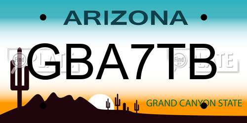 GBA7TB Arizona License Plate
