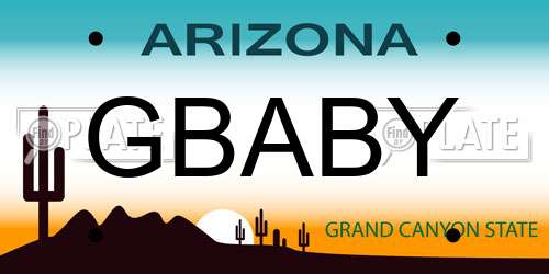 GBABY Arizona License Plate