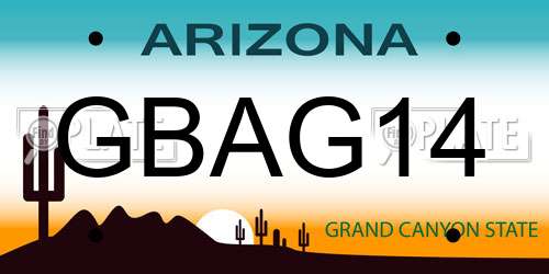 GBAG14 Arizona License Plate