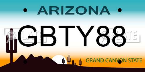 GBTY88 Arizona License Plate