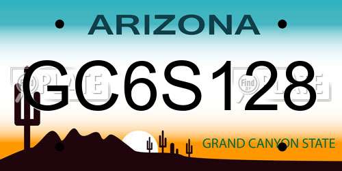 GC6S128 Arizona License Plate
