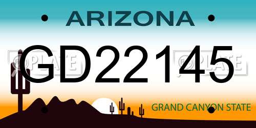 GD22145 Arizona License Plate