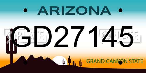 GD27145 Arizona License Plate