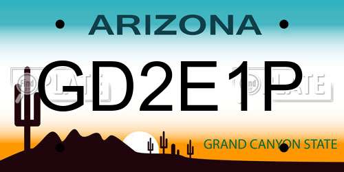 GD2E1P Arizona License Plate