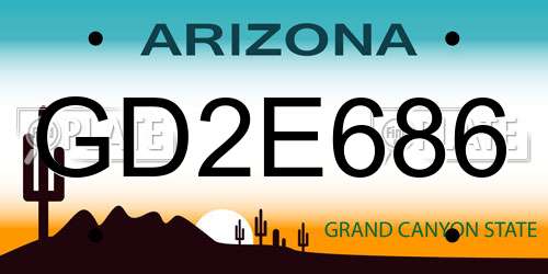 GD2E686 Arizona License Plate