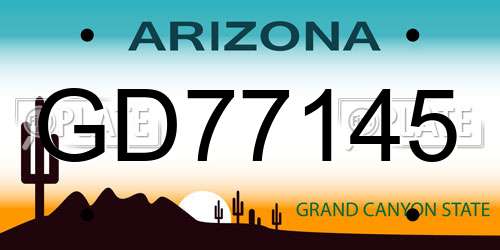 GD77145 Arizona License Plate