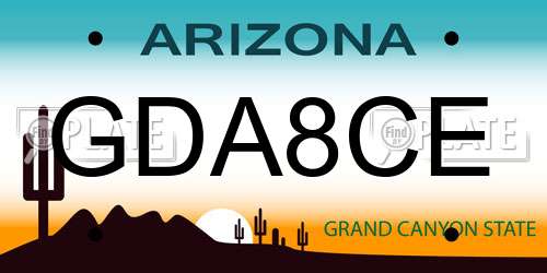 GDA8CE Arizona License Plate