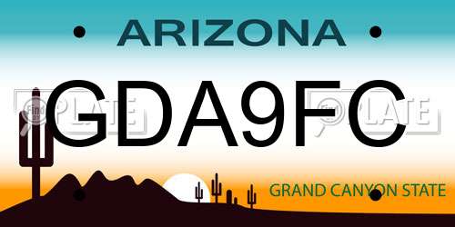 GDA9FC Arizona License Plate
