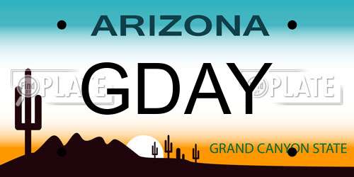 GDAY Arizona License Plate