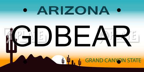 GDBEAR Arizona License Plate