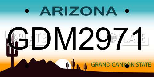 GDM2971 Arizona License Plate