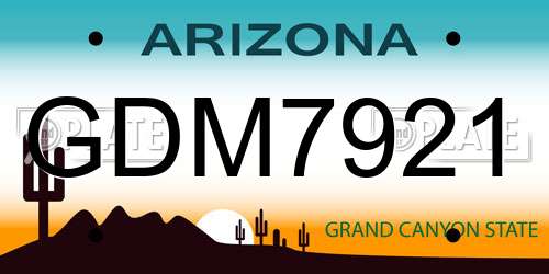 GDM7921 Arizona License Plate