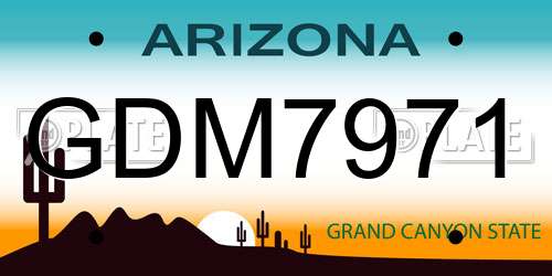GDM7971 Arizona License Plate