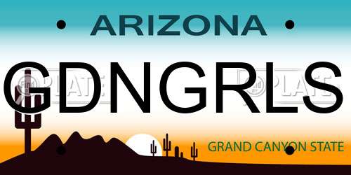 GDNGRLS Arizona License Plate