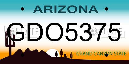 GDO5375 Arizona License Plate